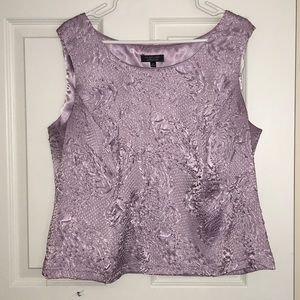 Textured shiny lavender blouse and skirt set